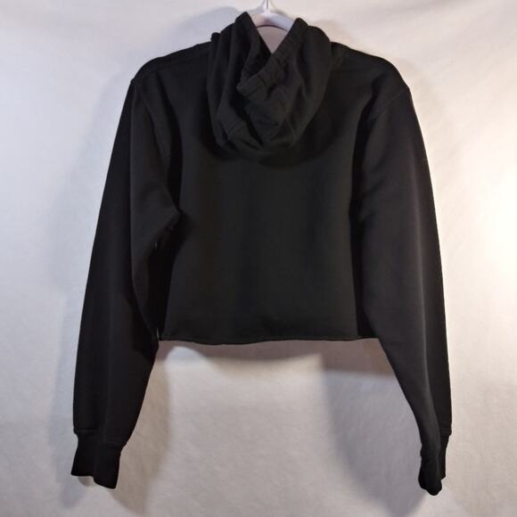1994 Clothing Black Crop Hooded Sweatshirt Working Girl Graphic Size L - Picture 7 of 8
